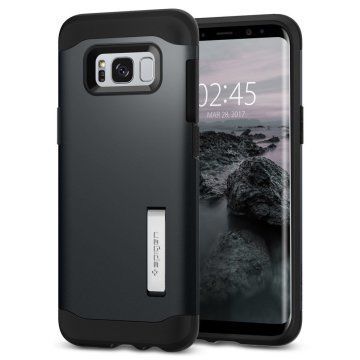 Spigen Galaxy S8 ile Uyumlu Kılıf Slim Armor Metal Slate