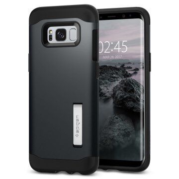 Spigen Galaxy S8 ile Uyumlu Kılıf Slim Armor Metal Slate