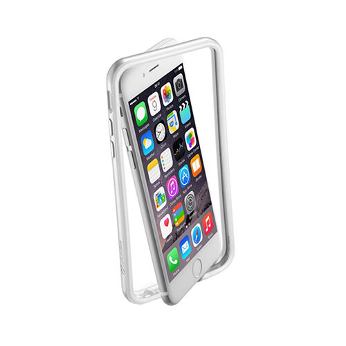 Cellular Line iPhone 6/6S ile Uyumlu Bumper Satin Kılıf  Gümüş BUMPSATINIPH647S