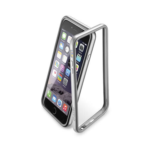 Cellular Line iPhone 6S Plus/6 Plus ile Uyumlu Bumper Satin Kılıf Gri BUMPSATINIPH655D
