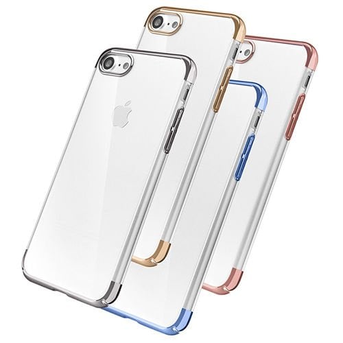 Baseus Glitter Case iPhone 7 / 8 ile Uyumlu Sert Kılıf Roze Gold