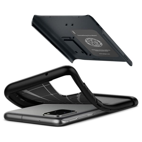Spigen Galaxy S20 Plus ile Uyumlu Kılıf Slim Armor Metal Slate
