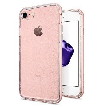 Spigen iPhone 7 ile Uyumlu Kılıf Neo Hybrid Crystal Glitter Rose Gold
