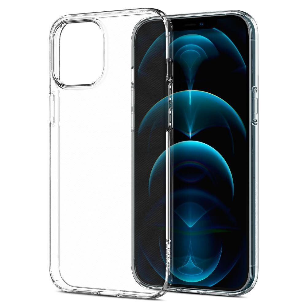 Spigen iPhone 12 Pro Max ile Uyumlu Kılıf Liquid Crystal 4 Tarafı Tam Koruma Crystal Clear