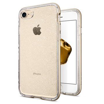 Spigen iPhone 7 ile Uyumlu Kılıf Neo Hybrid Crystal Glitter Champagne Gold