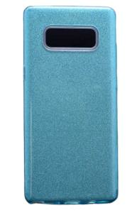 Galaxy Note 8 ile Uyumlu Shining Simli Silikon Kılıf Mavi