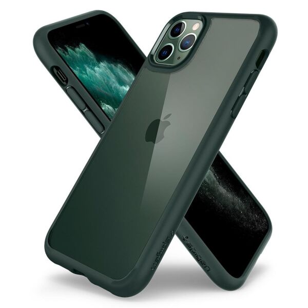 Spigen iPhone 11 Pro ile Uyumlu Kılıf Ultra Hybrid Midnight Green