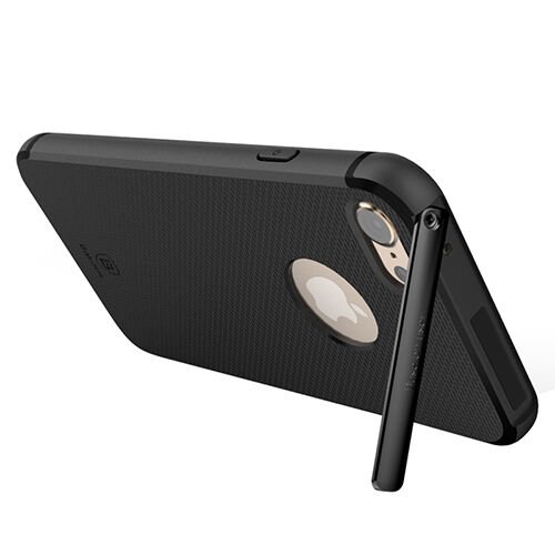 Baseus Hermit Bracked Case iPhone 7 Plus ile Uyumlu Silikon Kılıf Siyah