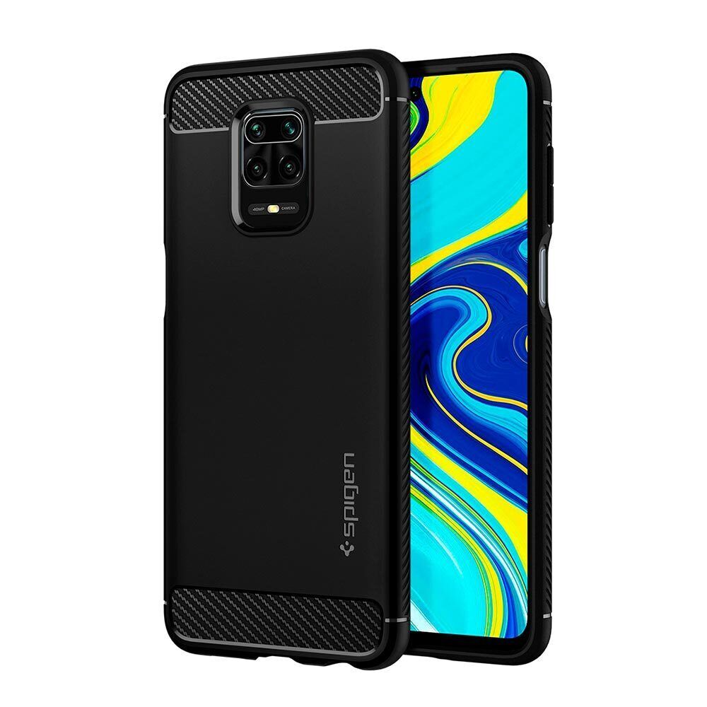 Spigen Pocopone M2 Pro/Redmi Note 9 Pro Max / Note 9s ile Uyumlu Kılıf Rugged Armor Black