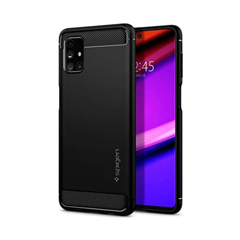 Spigen Galaxy M51 ile Uyumlu Kılıf Rugged Armor Matte Black