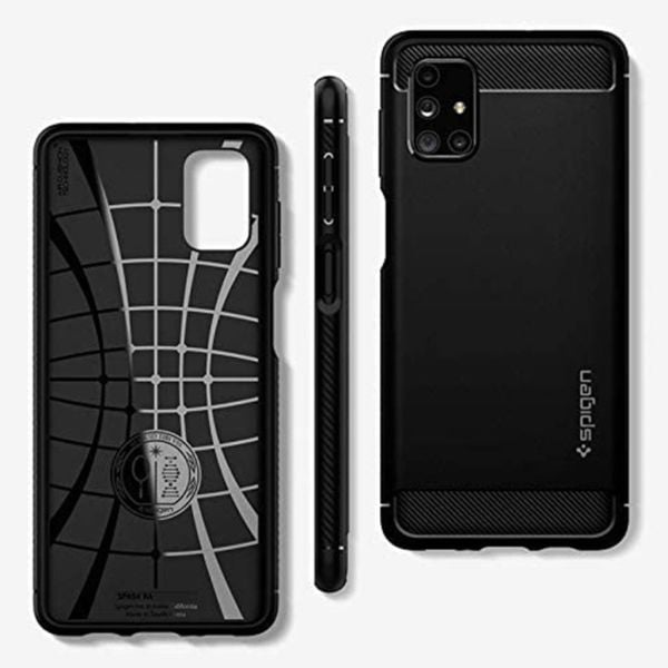Spigen Galaxy M51 ile Uyumlu Kılıf Rugged Armor Matte Black