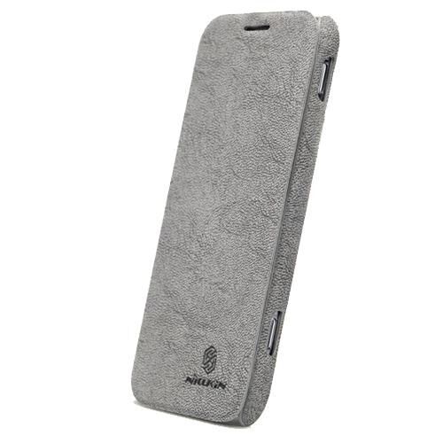 Nillkin i8750 ATIV S ile Uyumlu Ağaç Desenli Deri Kılıf Gri