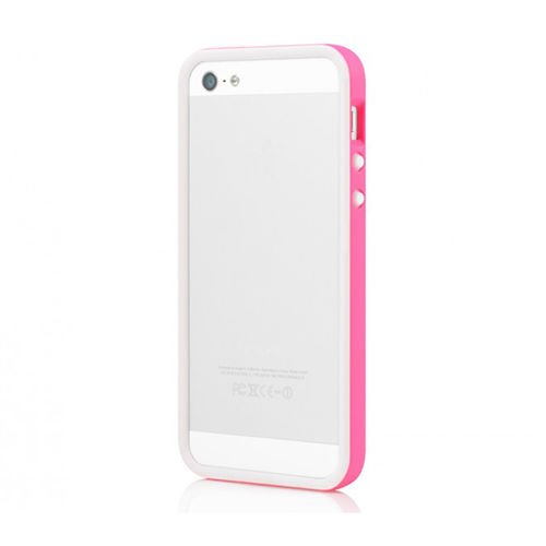 Tavik iPhone SE/5S/5 ile Uyumlu Kılıf Bumper Beyaz Pembe PKG1170