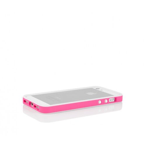 Tavik iPhone SE/5S/5 ile Uyumlu Kılıf Bumper Beyaz Pembe PKG1170