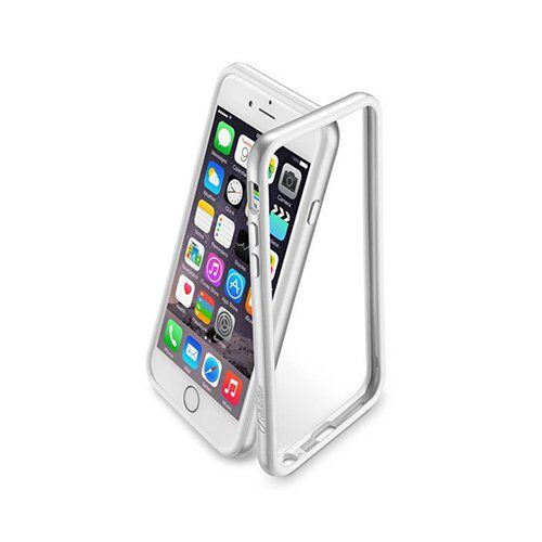 Cellular Line iPhone 6S Plus/6 Plus ile Uyumlu Bumper Satin Kılıf Gümüş BUMPSATINIPH655S