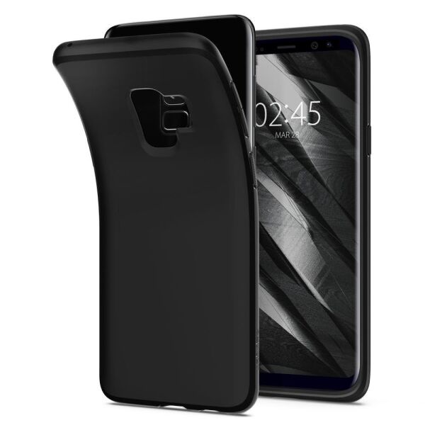 Spigen Galaxy S9 ile Uyumlu Kılıf Liquid Crystal 4 Tarafı Koruma Matte Black