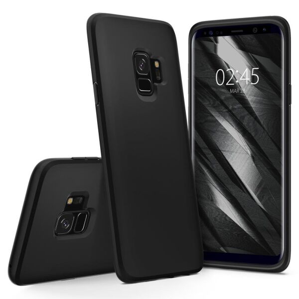 Spigen Galaxy S9 ile Uyumlu Kılıf Liquid Crystal 4 Tarafı Koruma Matte Black