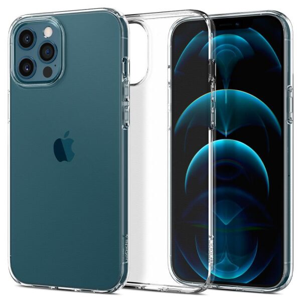 Spigen iPhone 12 Pro / iPhone 12 ile Uyumlu Kılıf Liquid Crystal Crystal Clear