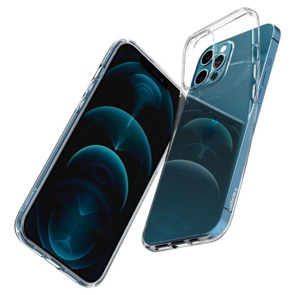Spigen iPhone 12 Pro / iPhone 12 ile Uyumlu Kılıf Liquid Crystal Crystal Clear