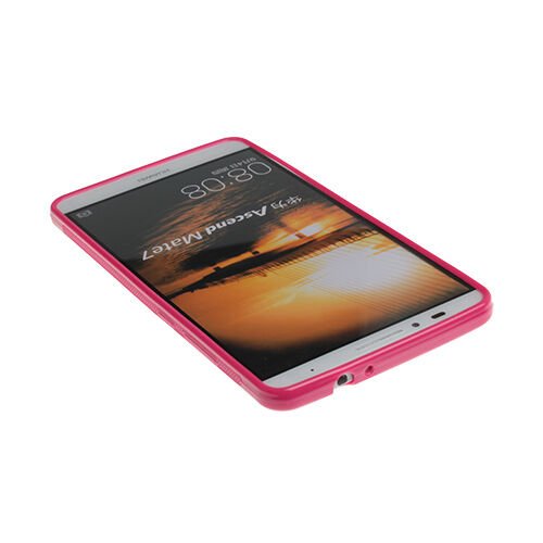 Ascend Mate 7 ile Uyumlu Kılıf Silikon Parlak Pembe