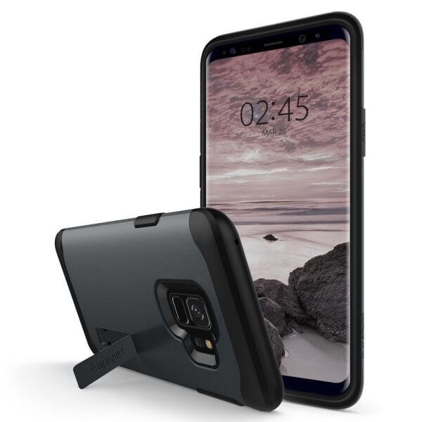 Spigen Galaxy S9 ile Uyumlu Kılıf Slim Armor Metal Slate