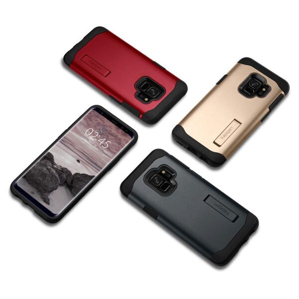 Spigen Galaxy S9 ile Uyumlu Kılıf Slim Armor Metal Slate