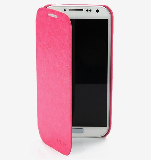 KLD Galaxy S4 i9500 ile Uyumlu Enland Serisi Kapaklı Kılıf Koyu Pembe