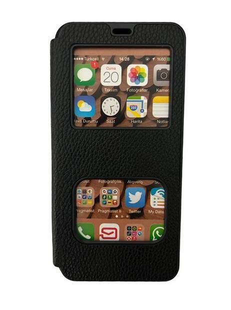 Jopus Y8P ile Uyumlu Premium Kapaklı Kılıf Siyah