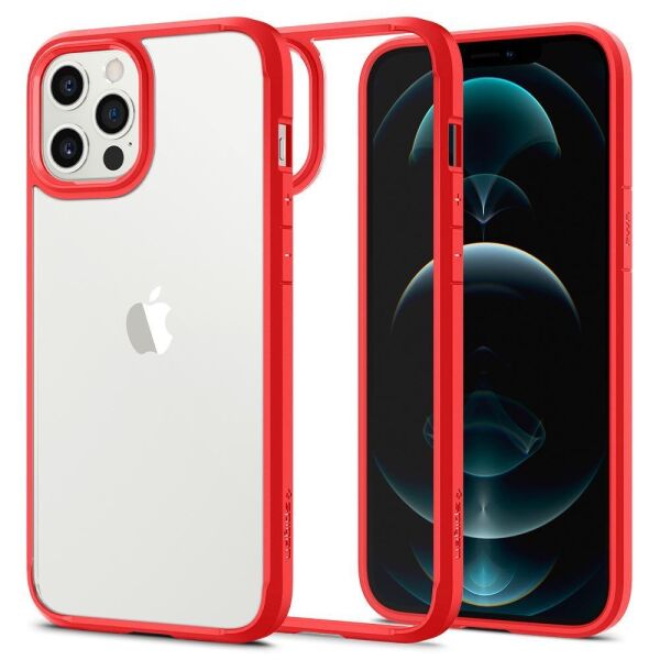 Spigen iPhone 12 Pro Max ile Uyumlu Kılıf Ultra Hybrid Red