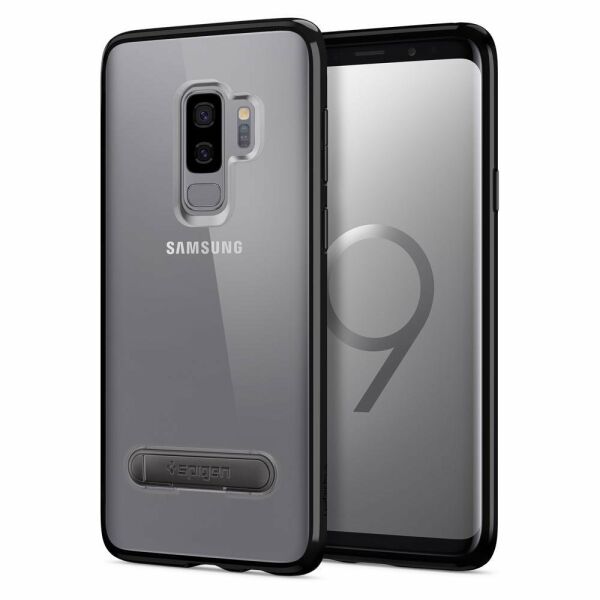 Spigen Galaxy S9 Plus ile Uyumlu Kılıf Ultra Hybrid S Midnight Black