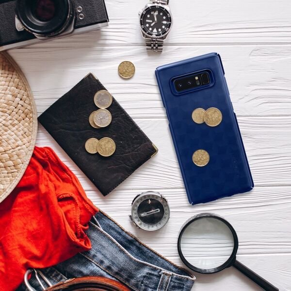 Spigen Galaxy Note 8 ile Uyumlu Kılıf Thin Fit Deep Blue