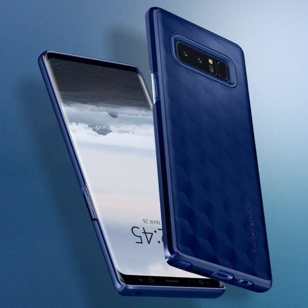 Spigen Galaxy Note 8 ile Uyumlu Kılıf Thin Fit Deep Blue