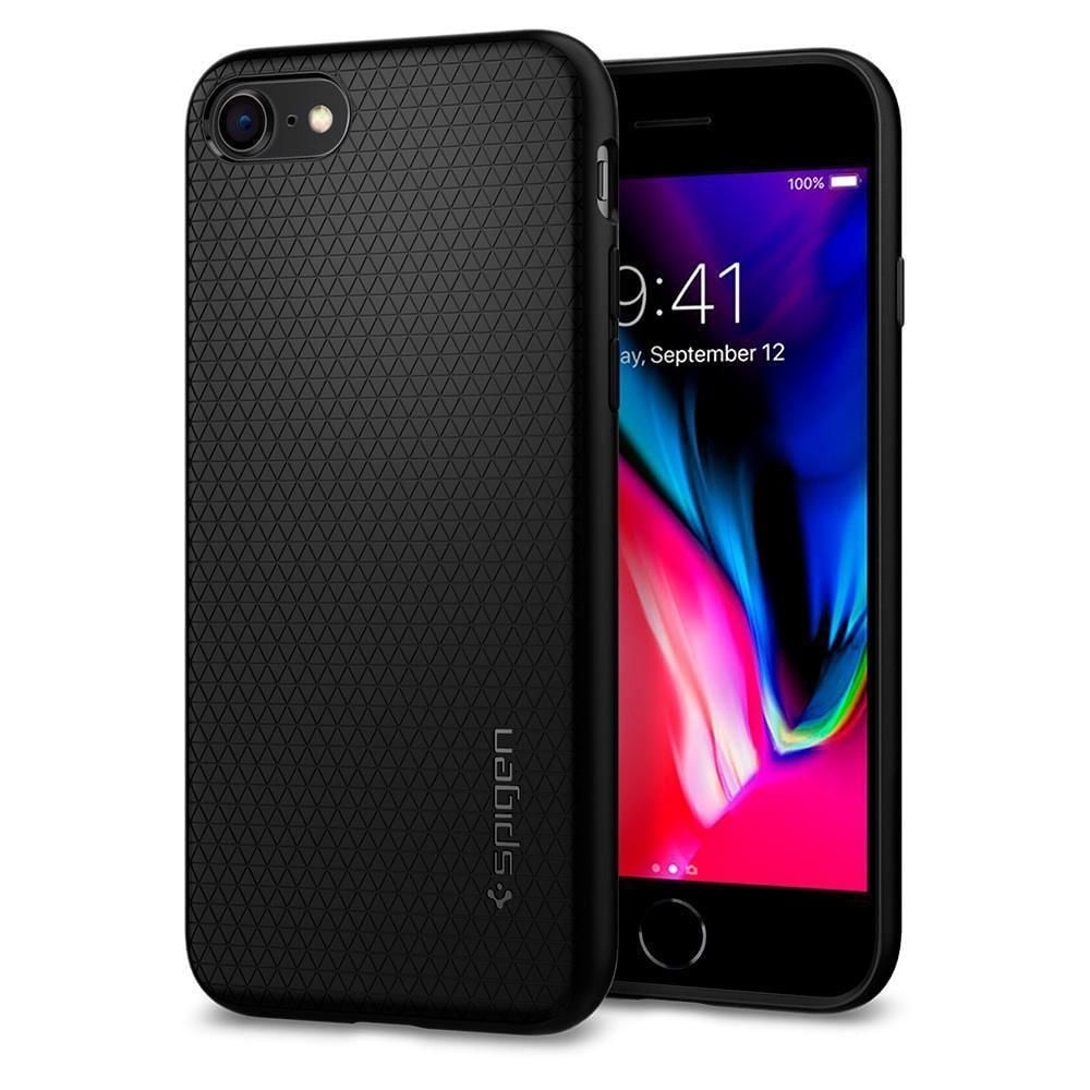 Spigen iPhone SE 2020 / iPhone 8/7 Uyumlu ile Uyumlu Kılıf Liquid Air Armor Black