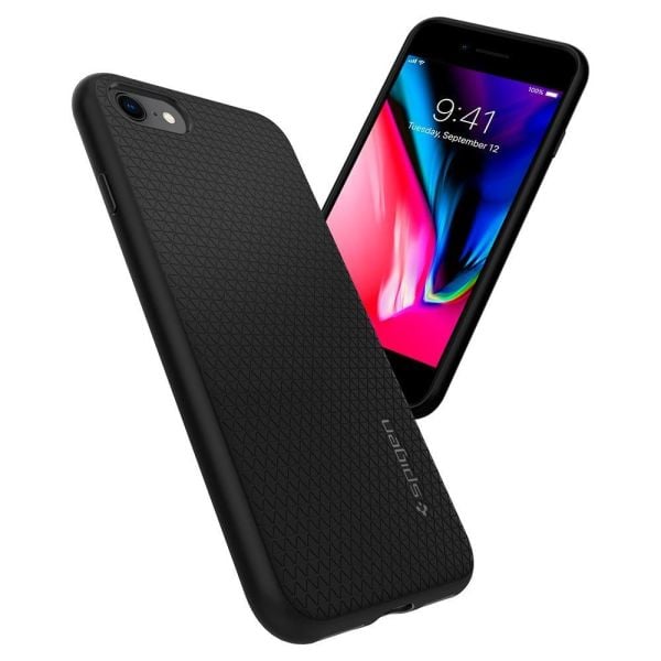 Spigen iPhone SE 2020 / iPhone 8/7 Uyumlu ile Uyumlu Kılıf Liquid Air Armor Black