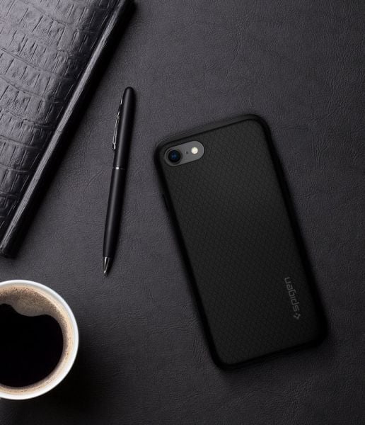 Spigen iPhone SE 2020 / iPhone 8/7 Uyumlu ile Uyumlu Kılıf Liquid Air Armor Black