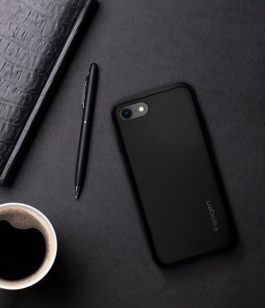 Spigen iPhone SE 2020 / iPhone 8/7 Uyumlu ile Uyumlu Kılıf Liquid Air Armor Black