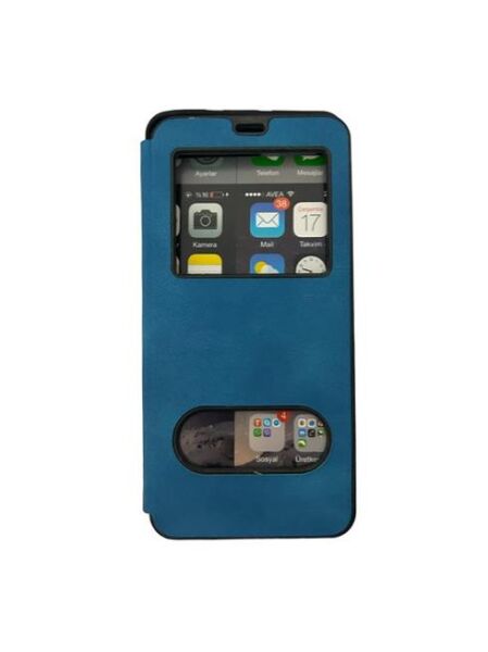 Jopus P30 Pro ile Uyumlu Premium Kapaklı Kılıf Mavi