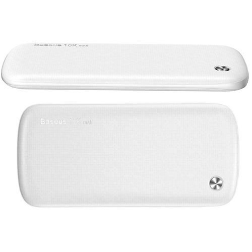 Baseus Plaid 10000 mAh Powerbank Lightnin + Micro Usb Şarj Girişli Beyaz