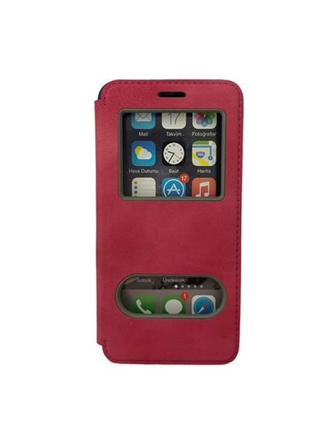 Jopus P20 ile Uyumlu Premium Kapaklı Kılıf Pembe