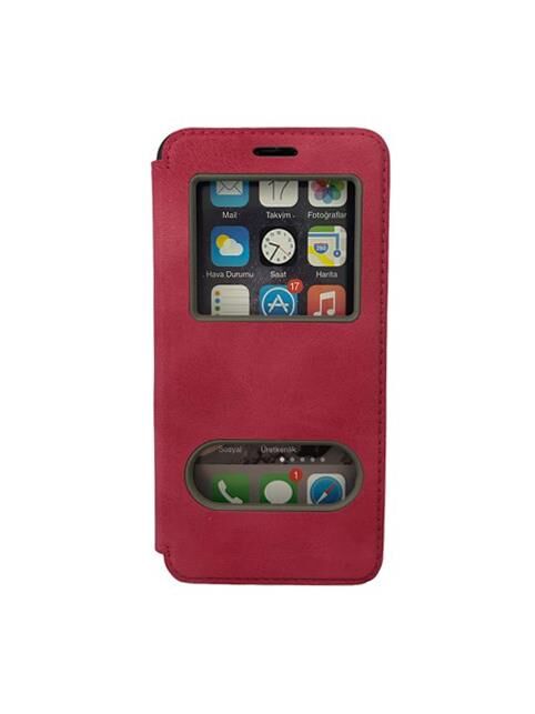 Jopus P20 ile Uyumlu Premium Kapaklı Kılıf Pembe