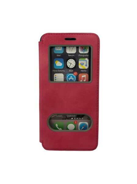 Jopus P20 ile Uyumlu Premium Kapaklı Kılıf Pembe