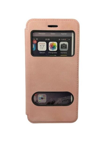 Jopus GM9 Pro ile Uyumlu Premium Kapaklı Kılıf Açık Pembe