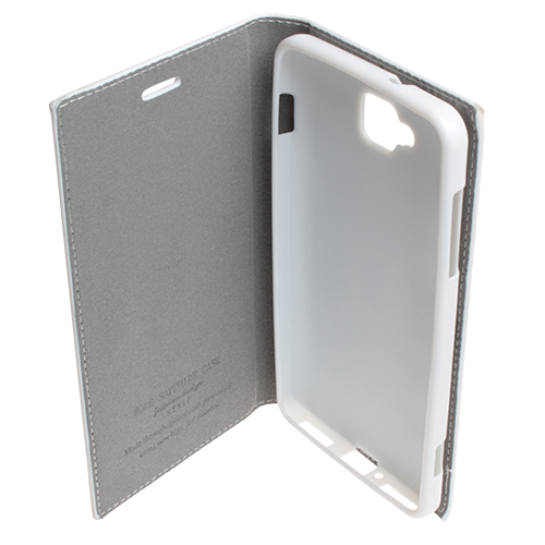 Venus 5V ile Uyumlu Kılıf Yan Model Safir Serisi Beyaz