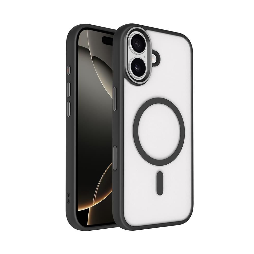 Zore iPhone 17 Pro ile Uyumlu Kılıf Wireless Şarj Özellikli Krom M-safe Silikon Kapak Turuncu