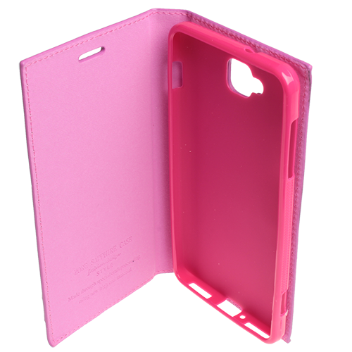 Venus 5V ile Uyumlu Kılıf Yan Model Safir Serisi Pembe