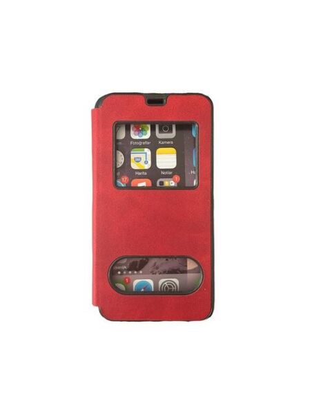 Jopus Venus V5 ile Uyumlu Premium Kapaklı Kılıf Kırmızı