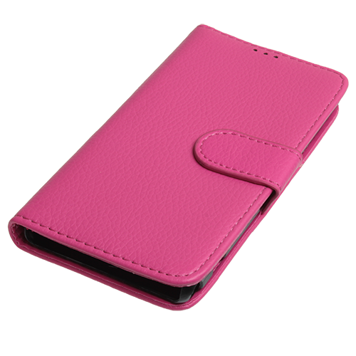 Xperia Z1 Compact ile Uyumlu Kılıf Yan Model Kartlıklı Cüzdanlı Pembe