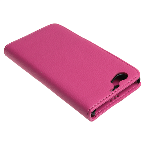 Xperia Z1 Compact ile Uyumlu Kılıf Yan Model Kartlıklı Cüzdanlı Pembe