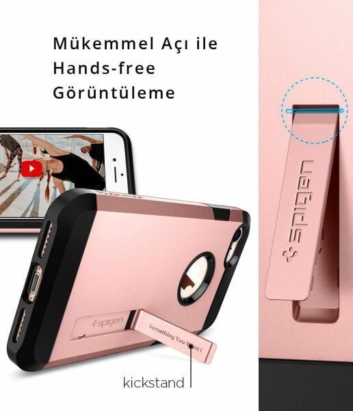 Spigen iPhone 7/8 ile Uyumlu Kılıf Tough Armor 2 Rose Gold