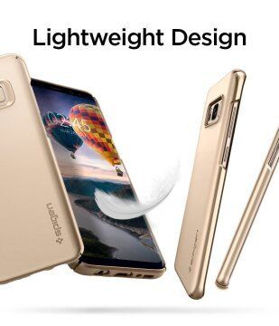 Spigen Galaxy S8 ile Uyumlu Kılıf Thin Fit Gold Maple
